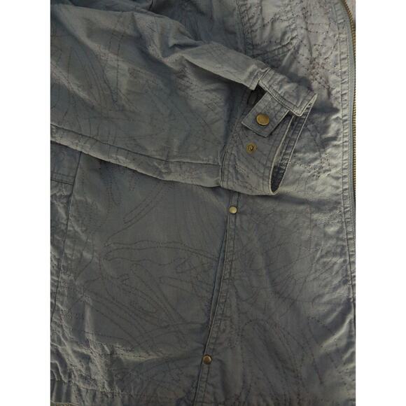 Coldwater Creek Shaped Denim Blue Full Zip Jacket stitched detail women size W18 - Picture 8 of 10